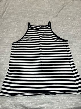 torrid Black & White Striped Halter-Style Tank